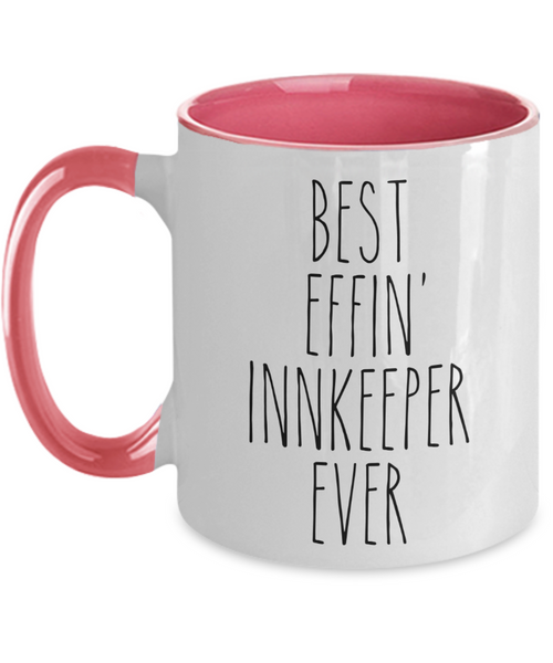 Gift For Innkeeper Best Effin' Innkeeper Ever Mug Two-Tone Coffee Cup Funny Coworker Gifts