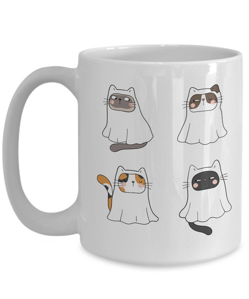 Ghost Cat, Ghost Mug, Spooky Mug, Spooky Season Mug, Cat Halloween Mug, Cat Ghost, Ghost Cats