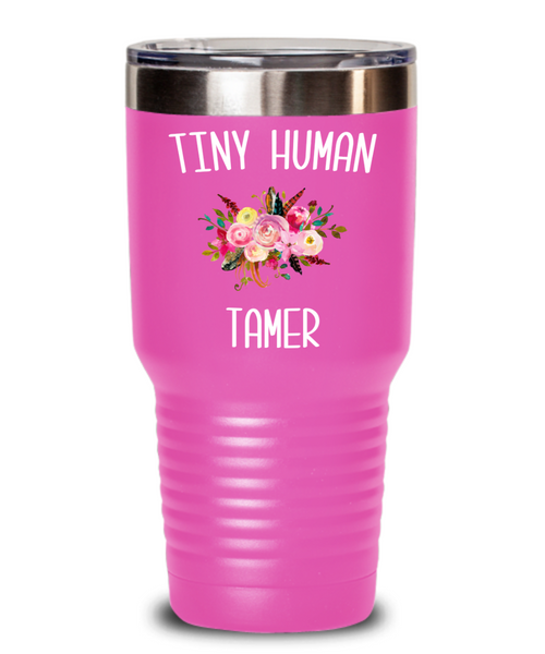 Tiny Human Tamer Tumbler Daycare Provider Quote Mug Funny Childcare Worker Travel Coffee Cup BPA Free