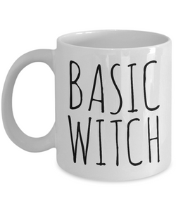 Basic Witch Mug Funny Halloween Ceramic Coffee Cup Gifts for Witches-Cute But Rude