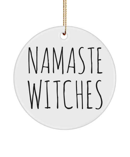 Witch Ornament Namaste Witches Ceramic Christmas Tree Ornament