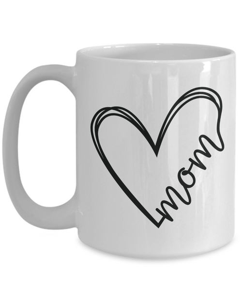 Mom Heart Mug Minimalist Coffee Cup Gift for Mother's Day Mugs