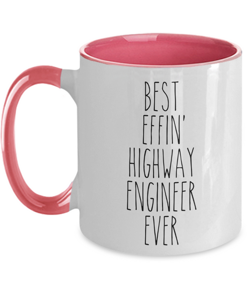 Gift For Highway Engineer Best Effin' Highway Engineer Ever Mug Two-Tone Coffee Cup Funny Coworker Gifts