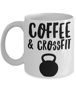 Coffee & Crossfit Mug Kettlebell Ceramic Coffee Cup for Exercise & Fitness Enthusiasts-Cute But Rude