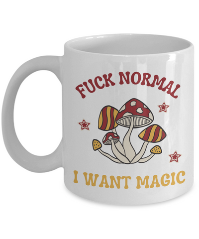 Mushroom Mug, Cottagecore Mug, Mushroom Coffee Mug, Mushroom Cup, Witchy Mug, I Want Magic, Mushroom Tea Cup