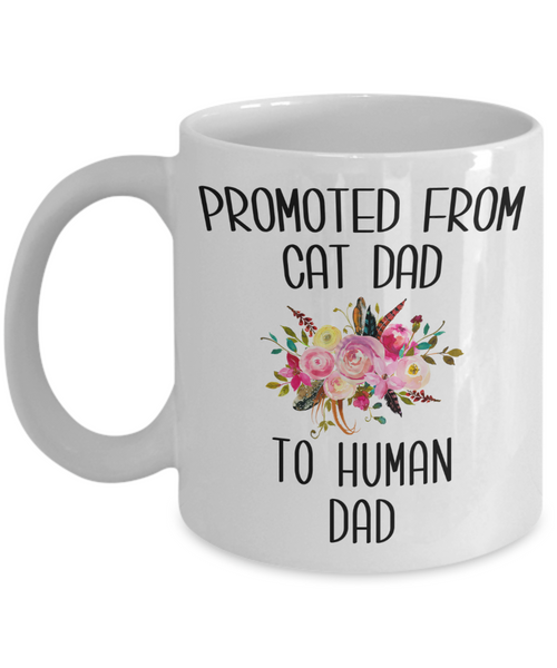 Promoted From Cad Dad To Human Dad Mug New Dad Baby Shower Coffee Cup for Him
