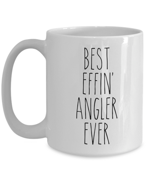 Gift For Angler Best Effin' Angler Ever Mug Coffee Cup Funny Coworker Gifts