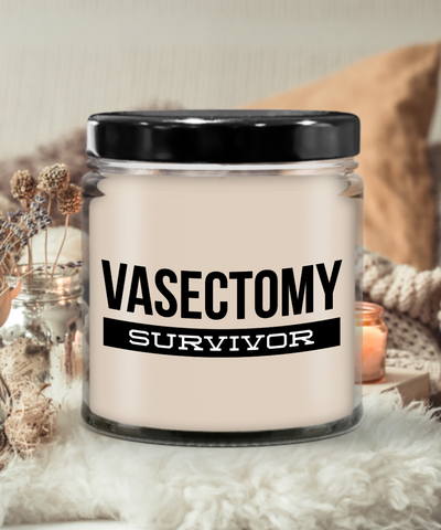 Vasectomy Gift, Vasectomy Gifts, Vasectomy Humor, I Survived Vasectomy, Vasectomy Survivor 9 oz Vanilla Scented Soy Candle