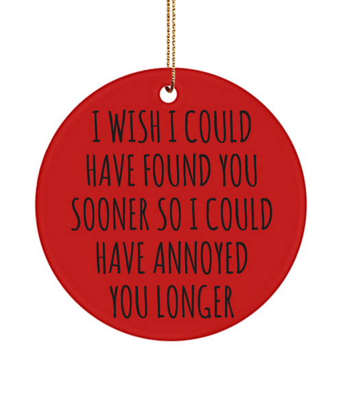 Funny Anniversary Present for Valentine's Day I Wish I Could Have Found You Sooner Ceramic Christmas Tree Ornament
