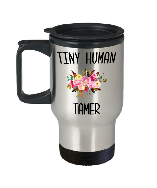 Tiny Human Tamer Daycare Provider Quote Mug Funny Childcare Worker Travel Coffee Cup