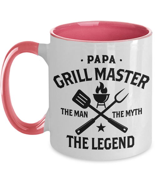 Papa Grillmaster The Man The Myth The Legend Two-Tone Mug Coffee Cup Funny Gift