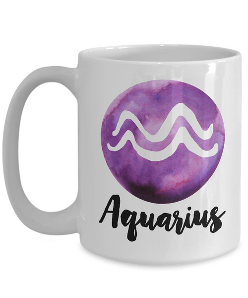 Zodiac Aquarius Horoscope Coffee Mug - Astrology Gift - Metaphysical, Celestial, Astrology, Horoscopes-Cute But Rude