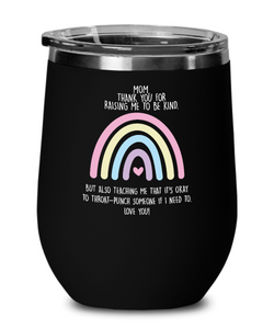 Funny Mom Wine Tumbler Throat Punch Insulated Wine Tumbler 12oz Travel Cup