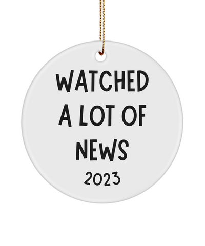 Political Ornament, 2023 Ornament, Year in Review, Fun Ornaments, Sarcastic Ornaments, Watched a Lot of News
