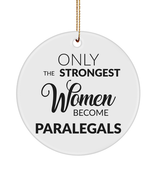 Paralegal Present Only The Strongest Women Become Paralegals Ceramic Christmas Tree Ornament