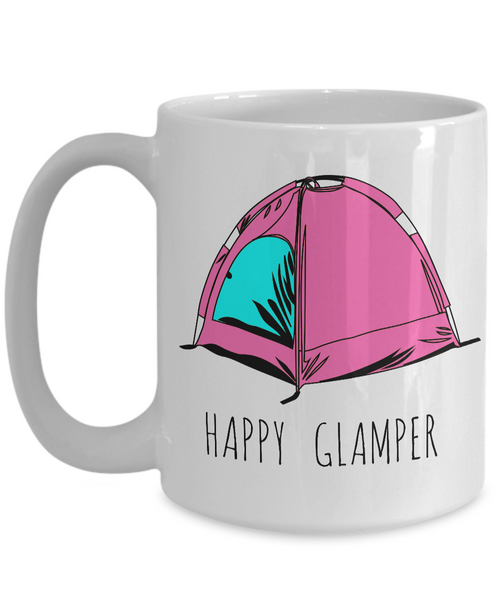 Happy Glamper Mug Ceramic Camping Coffee Cup Let's Go Glamping!-Cute But Rude
