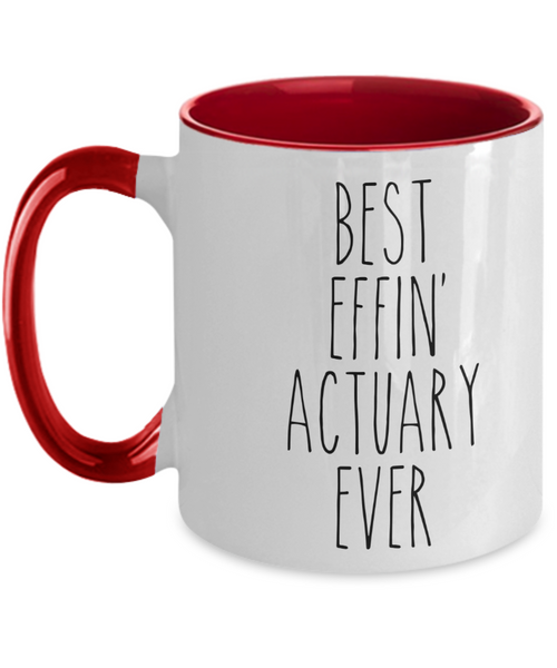 Gift For Actuary Best Effin' Actuary Ever Mug Two-Tone Coffee Cup Funny Coworker Gifts
