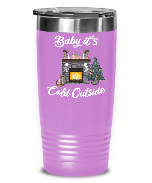 Baby it's Cold Outside Tumbler Christmas Gift Cute Winter Cozy Mugs with Sayings Gift for Grandma for Girlfriend Travel Coffee Cup Stocking Stuffer