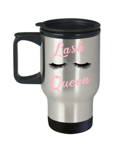 Lash Queen Mug Lash Tech Gift Lashes Technician Stainless Steel Insulated Travel Coffee Cup Eyelash Artist Gifts-Cute But Rude