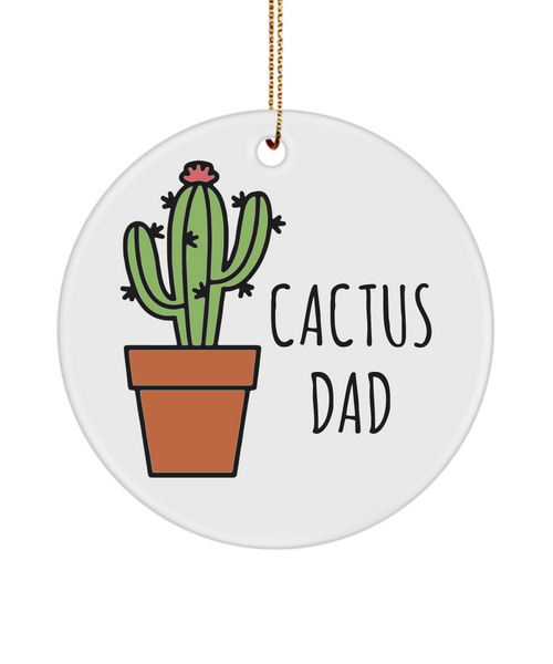 Cactus Dad Ceramic Christmas Tree Ornament