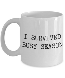 Tax Accountant Mug - I Survived Busy Season Tax Professional Coffee Cup-Cute But Rude