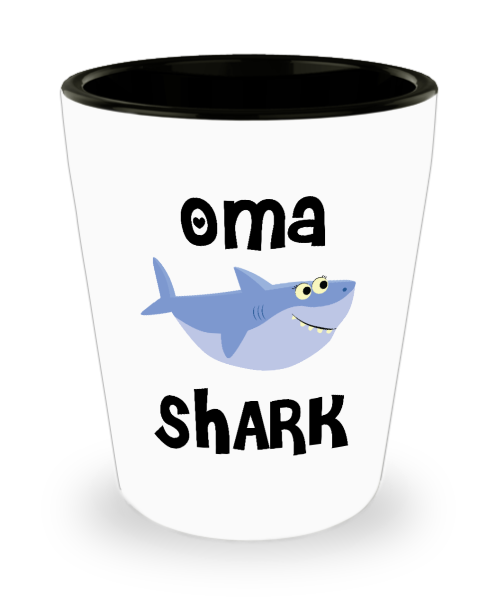 Oma Shark Do Do Do Gift Idea Birthday Gifts for Omas Ceramic Shot Glass