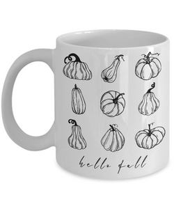 Hello Fall Mug, Autumn Mug, Pumpkin Mug, Fall Coffee Cup, Pumpkin Spice Mug