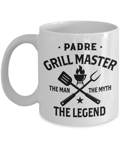 Padre Grillmaster The Man The Myth The Legend Mug Coffee Cup Funny Gift