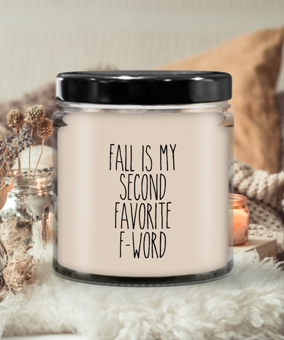 Fall is my Second Favorite F Word Candle 9 oz Vanilla Scented Soy Wax Blend Candles Funny Gift