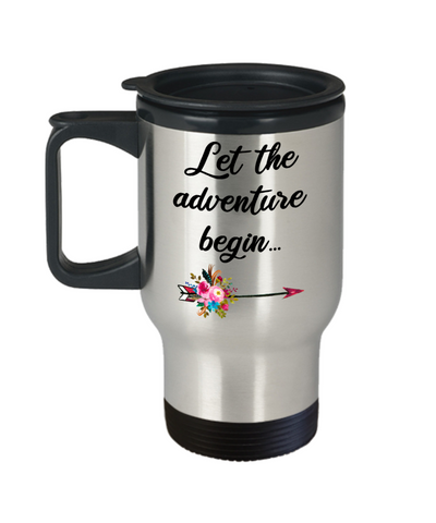 Graduate Mug Graduation Gift Congratulations Insulated Travel Coffee Cup Gift for Graduate College Student Let the Adventure Begin