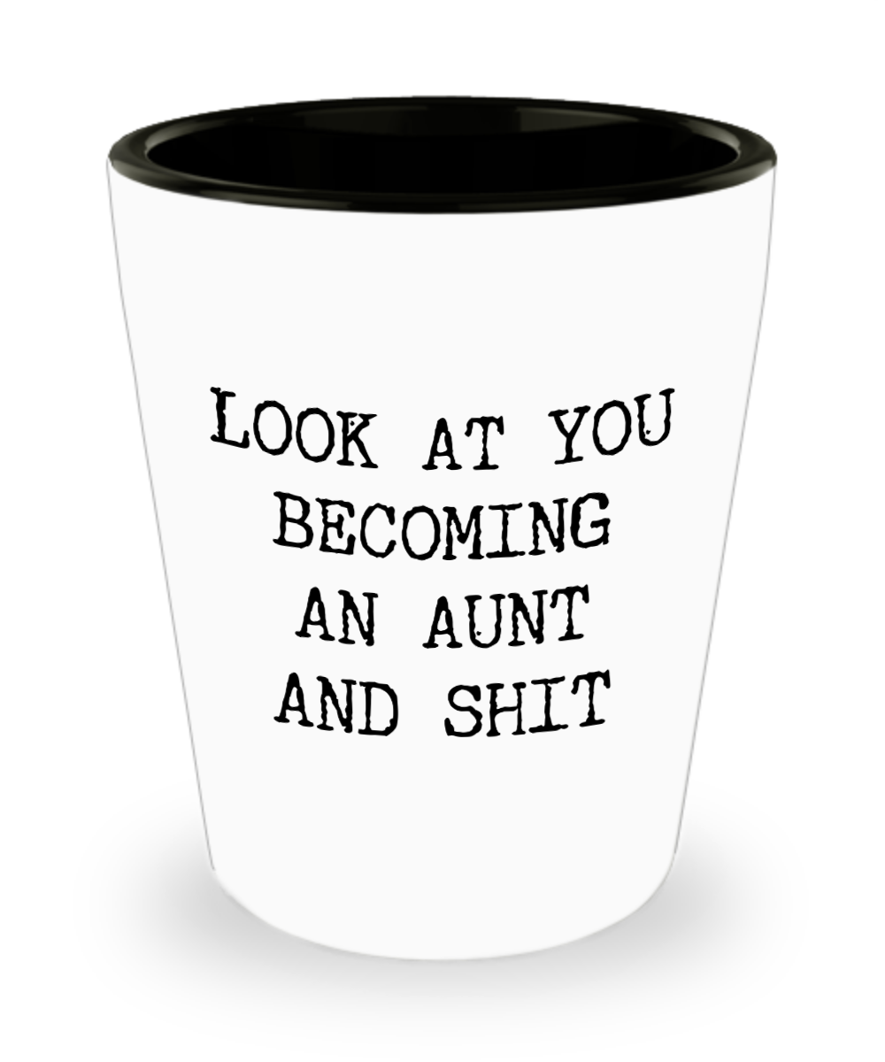 New Aunt Gifts Future Auntie Gift Expecting Aunt To Be Funny Gift for New Aunt Shot Glass