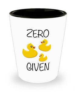 Zero Ducks Given - No Ducks Given Funny Ceramic Duckie Shot Glass Rubber Ducky Shot Glasses