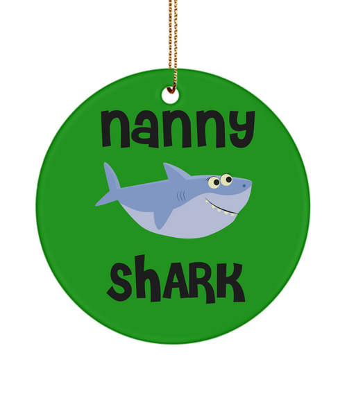 Nanny Shark Cute Ceramic Christmas Tree Ornament