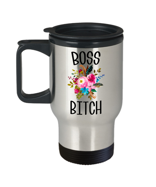 Boss Bitch Coffee Mug Like A Boss Lady Boss Babe Coworker Gifts Funny Insulated Travel Cup
