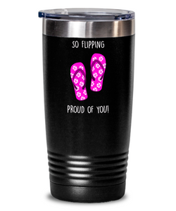 Congratulations So Flipping Proud Of You Insulated Drink Tumbler Travel Cup Funny Gift