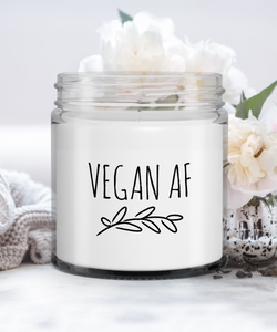 Vegan AF Candle Vanilla Scented Soy Wax Blend 9 oz. with Lid