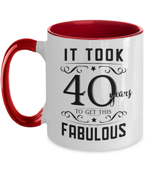 It Took 40 Years To Get This Fabulous Two-Tone Mug Coffee Cup Funny Gift