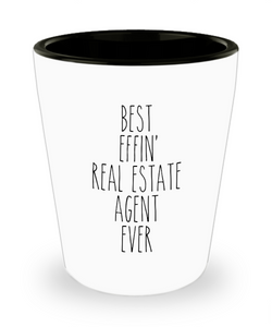 Gift For Real Estate Agent Best Effin' Real Estate Agent Ever Ceramic Shot Glass Funny Coworker Gifts