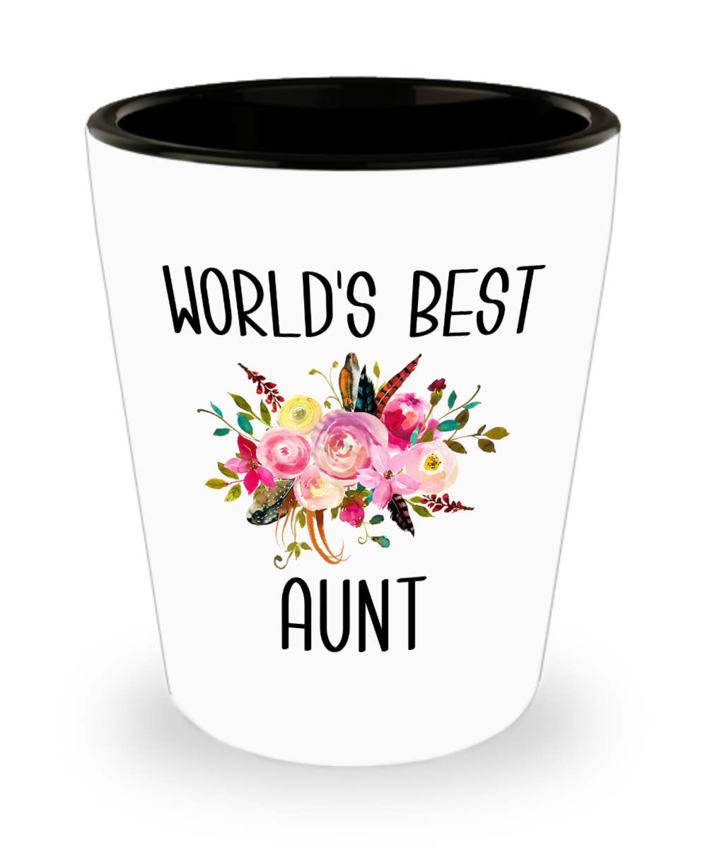 Best Aunt Ever Shot Glass for World's Best Aunt Gift from Niece New Aunt Gift