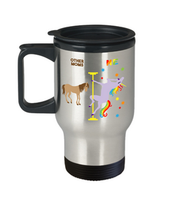 Mom Mug Gifts for Mom from Son Gift from Husband Funny Gift from Kids Travel Coffee Cup Mother's Day Present Gay Pride Dancing Unicorn 14oz