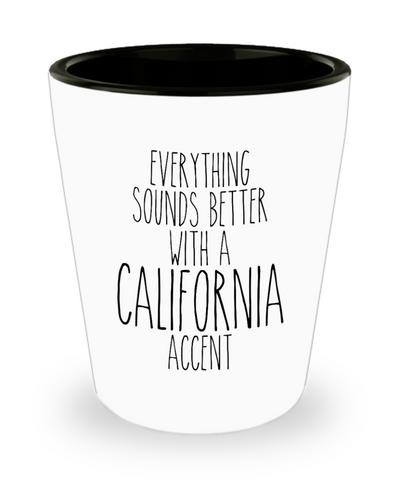 California Shot Glass, California Souvenir, California State, California Gifts, Everything Sounds Better With a California Accent Ceramic Shot Glasses