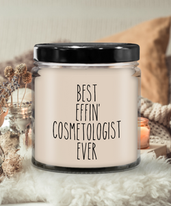 Gift For Cosmetologist Best Effin' Cosmetologist Ever Candle 9oz Vanilla Scented Soy Wax Blend Candles Funny Coworker Gifts