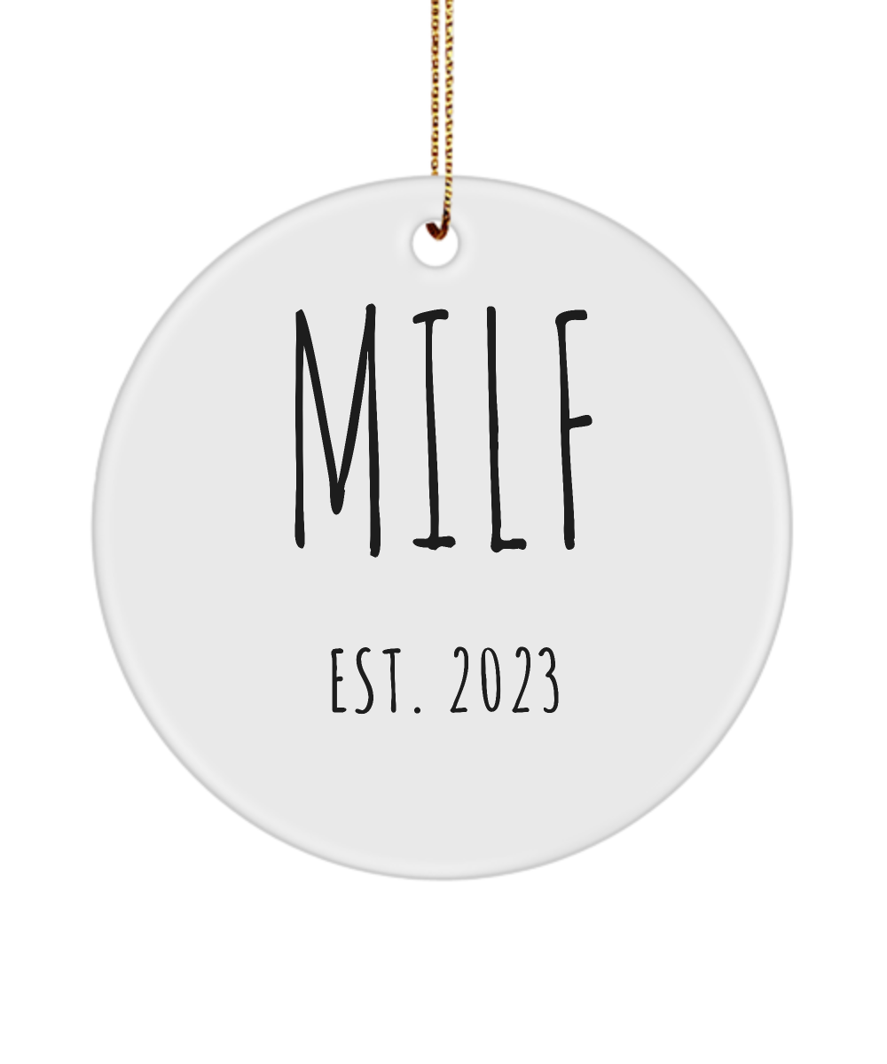 MILF 2023 Ceramic Christmas Tree Ornament Funny Gift