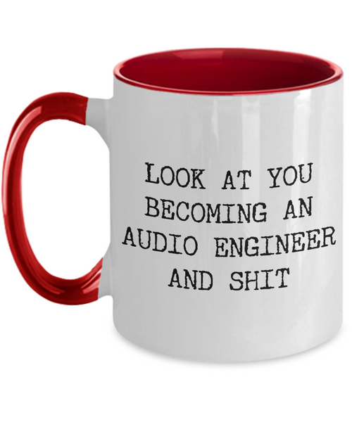 Becoming An Audio Engineer Mug Two-Tone Coffee Cup Funny Gift