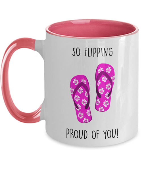 Congratulations So Flipping Proud Of You Two-Tone Mug Coffee Cup Funny Gift
