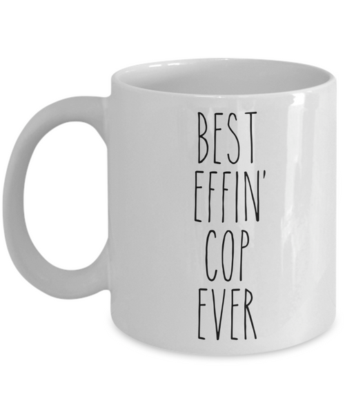 Gift For Cop Best Effin' Cop Ever Mug Coffee Cup Funny Coworker Gifts