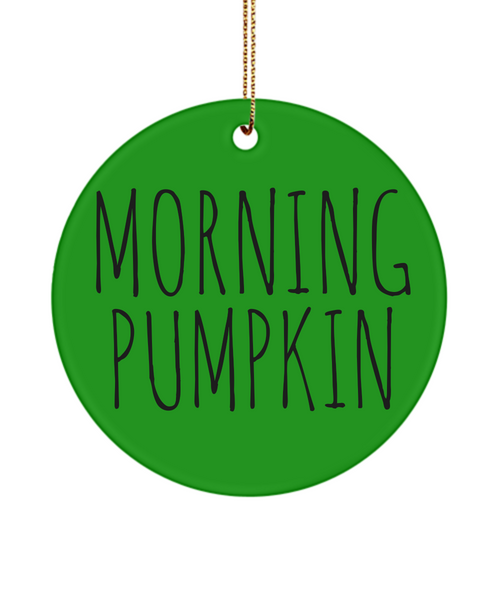 Cute Morning Pumpkin Ceramic Christmas Tree Ornament
