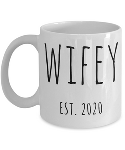 Wifey Est 2020 Mug Wedding Gift Funny Wife Mugs Newlywed Gift for Fiance