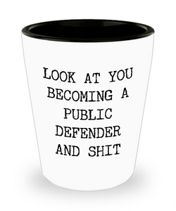 Becoming A Public Defender Ceramic Shot Glass Funny Gift