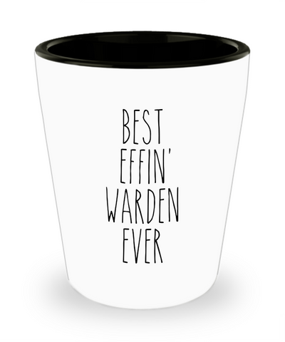 Gift For Warden Best Effin' Warden Ever Ceramic Shot Glass Funny Coworker Gifts